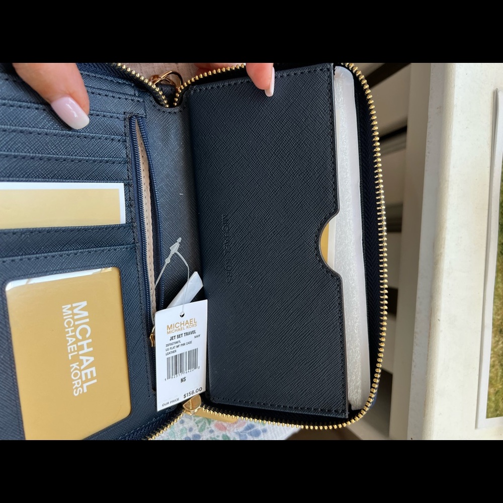 NWT Michael Kors Jetset wallet in navy - Picture 7 of 13